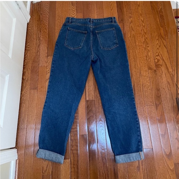 Los Angeles Apparel Woman's Relaxed Fit Jeans - Dark Medium Wash (32/31) - Picture 2 of 2